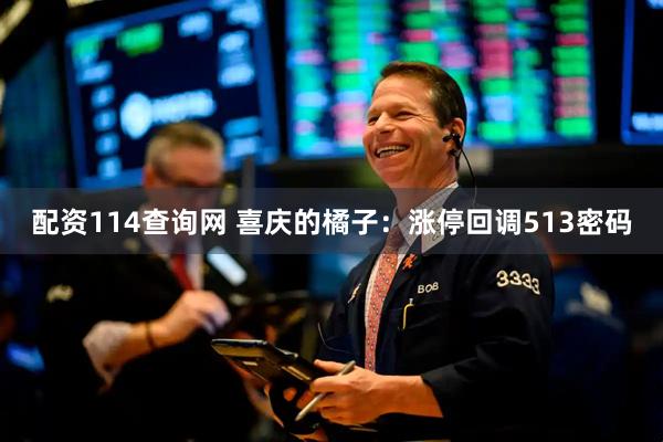 配资114查询网 喜庆的橘子：涨停回调513密码