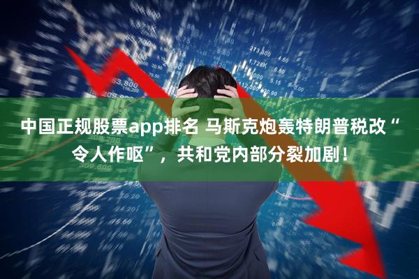 中国正规股票app排名 马斯克炮轰特朗普税改“令人作呕”，共和党内部分裂加剧！